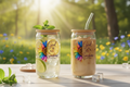 16oz Drinking glass with Bamboo Lid - God Is My Sunshine
